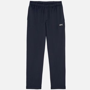 AMI Paris Logo Embroidered Technical Track Pants Navy Blue Size Medium